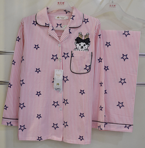 万里威专柜正品情侣睡衣女1627 1592男1587家居服两件套春秋新款