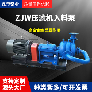 ZJW压滤机入料泵双叶轮大流量洗煤厂煤泥泵高铬合金无泄漏杂质泵