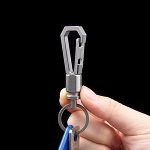 EDC纯钛合金汽车钥匙扣挂扣钥匙链裤腰锁钥扣便携多功能快递小刀