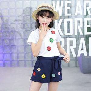 童装女童套装夏2018新款韩版洋气女孩衣服儿童夏季短袖两件套潮女