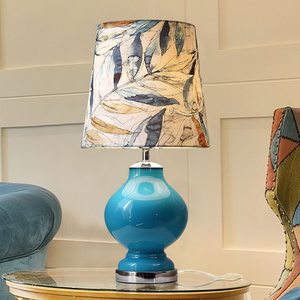 蓝色台灯卧室床头简约现代创意个性地中海床头灯美式客厅温馨浪漫