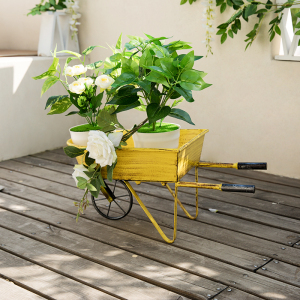 创意铁艺移动小推车摆件花盆多肉盆栽户外花园庭院阳台落地花架子