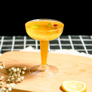 高脚慕斯杯一次性杯子加厚圆口红酒杯香槟杯酒水甜品台奶冻布丁杯