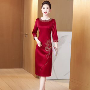 0010人付款淘宝结婚礼妈妈礼服夏装新娘母亲婚宴连衣裙秋婆婆两件套装