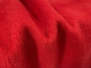原装进口 大红色羊驼长毛顺毛纯羊毛料布料秋冬大衣风衣外套面料