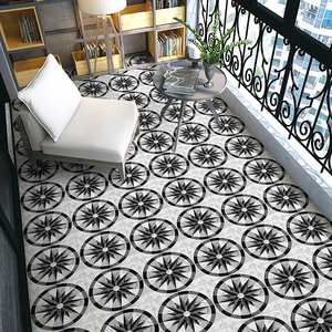 黑白地贴北欧贴纸厨房防油防水卫生间客厅个性地面装饰美化瓷砖贴