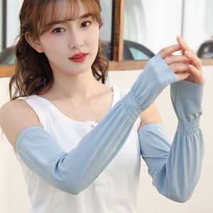 日本代购日系冰丝冰袖女夏季防晒手袖子女袖套护臂长薄款防紫外线