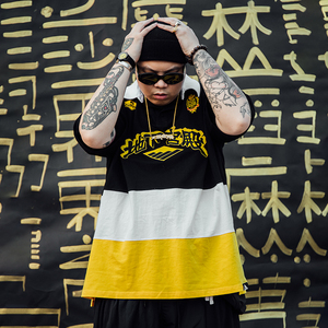 burnin*19fw 地下宫殿系列 短款条纹polo衫黄白