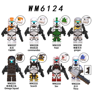 兼容星球大战共和国突击队欧米茄小队拼装积木人仔玩具WM6124