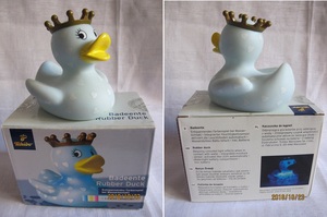 tchibo德国智宝照明玩具 badeente rubber duck 皇冠造型 发光鸭