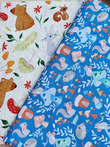 卡通动物 数码印花平纹棉布高品质拼布包包手工diy布料 幅宽110