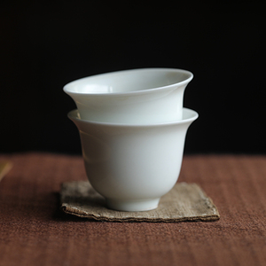 挑tea|薄 通透 玉兰型 甜白瓷配套品杯品茗杯 隐山堂茶道茶具配件