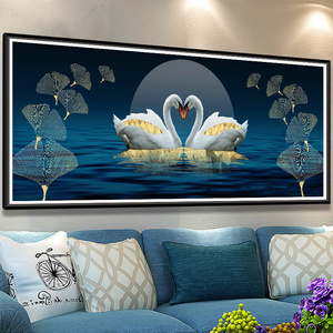 十字绣天鹅线绣天鹅湖