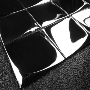 黑色不锈钢马赛克瓷砖金属玄关背景墙客厅柜台墙贴砖自粘镜面墙砖