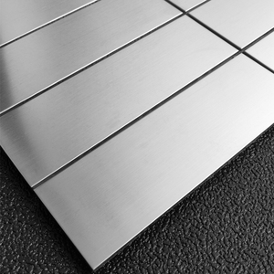 长条极简风店面银色不锈钢墙砖金属拉丝马赛克瓷砖背景墙方砖墙贴