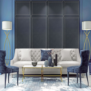 现代简约皮革车线轻奢刺绣硬包沙发客厅壁画新中式软包电视背景墙