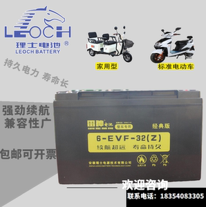 理士雷神6-evf-32大陆三轮车48v32ah电动车免维护铅酸蓄电池摩托