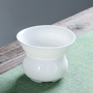 白瓷茶漏斗茶渣茶滤网茶隔泡茶叶过滤器陶瓷架功夫茶具零配件茶网