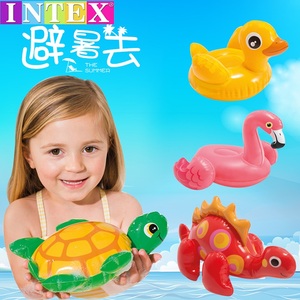 intex婴幼儿充气戏水玩具儿童洗澡游泳水中漂流玩具玩沙动物