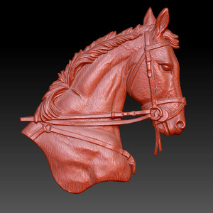 马头浮雕模型圆雕图stl文件3d打印模型图纸