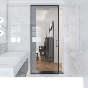 单扇吊轨推拉门隔断门厨房移门卫生间厕所浴室玻璃门铝合金吊滑门