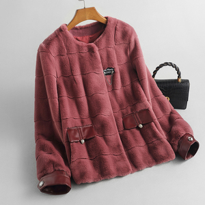 丹麦外套女皮毛一体短款水貂绒海宁皮草2021年新款年轻金貂绒时尚