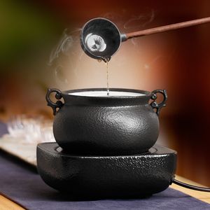 家用带盖陶瓷煮茶壶煮茶锅黑茶普洱茶煮茶器煮茶炉套装分茶器大号