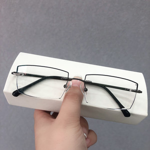 万金宝眼镜魅影巴苏兰旗复古美妆切边无框架近视防蓝光防辐射男女