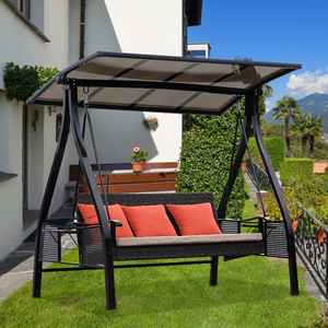 秋千户外庭院编藤摇蓝椅室外吊椅露台铝合金秋千椅花园别墅荡秋千