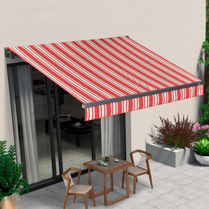 户外伸缩雨棚遮阳棚伸缩式手摇阳台庭院电动折叠遮雨棚户外防雨篷