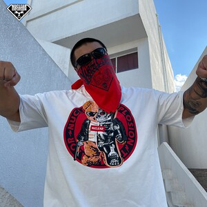 核爆炸13luck西海岸奇卡诺匪帮嘻哈头巾机车面巾腰果花大号红方巾