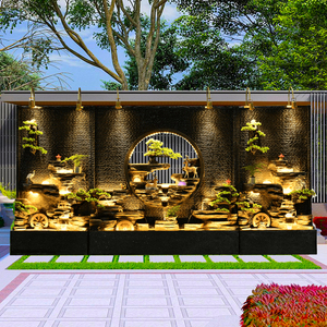 大型水幕墙流水墙屏风入户花园景观玄关隔断办公室循环水鱼缸摆件