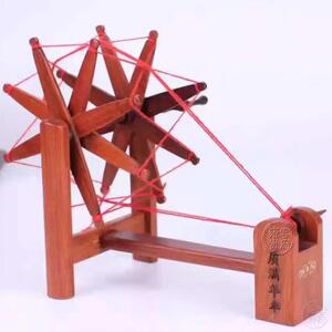 雍容贵府老挝大红酸枝纺车模型特色木质工艺品小摆件迷你玩具木质