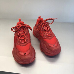 21代购balenciaga巴黎世家女士红色老爹鞋