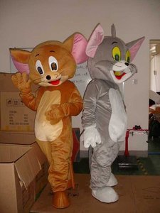 特价现货汤姆猫杰瑞鼠卡通人偶服装猫和老鼠成人表演行走玩偶道具