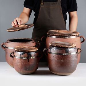 砂锅土吊子黑土汤锅耐高温传统老式土陶沙锅熬粥炖汤燃气灶锅粥煲