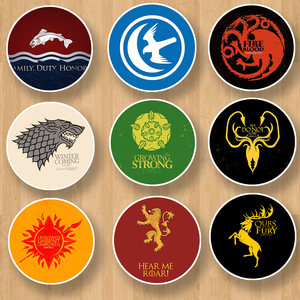 权力的游戏 家徽 game of thrones 笔记本旅行箱电脑吉他贴纸 9片