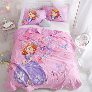 迪士尼儿童全棉夏被苏菲亚公主女孩粉色纯棉夏凉被卡通宿舍薄被子