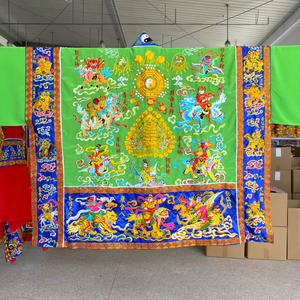 台湾法衣三十六官将道士道袍高功法衣降衣36天将神将法袍绿色