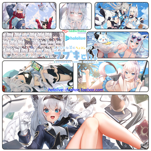 Hololive Vtuber 白上吹雪FBK虚拟主播超大锁边可爱游戏鼠标垫