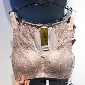 若曼莎正品无钢圈文胸蕾丝性感诺曼莎收副乳聚拢内衣套装3818s