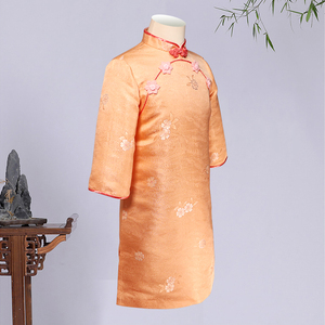 装九分袖棉旗袍中国唐装纯手工盘扣绣花拜年服瑞蚨祥官方旗舰店680