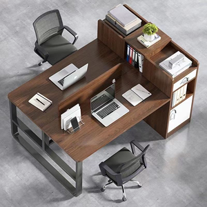 双人对坐办公桌面对面财务电脑桌椅组合4四两2人位员工办公室对座
