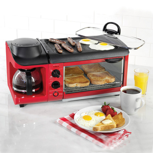早餐吧多功能早餐机家用烤面包机多士炉带烧烤盘咖啡壶吐司机