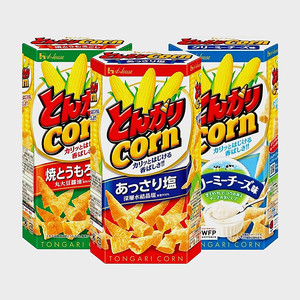 现货日本进口好侍玉米脆片淡盐味酸奶洋葱烧烤妙脆角膨化休闲零食