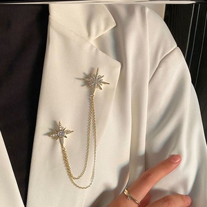 挂在衣服上的链子装饰品小挂件配饰挂坠别针挂在胸针带链条款