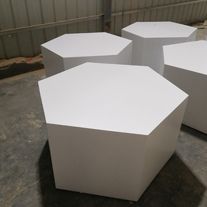 定制木质环保烤漆六边形展台展示台展示柜服装店陈列台流水台地台