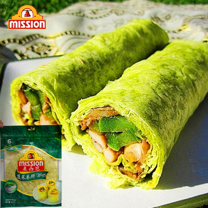 mission麦西恩8英寸菠菜卷饼270g 6片装卷饼鸡肉卷饼底饼皮手抓饼
