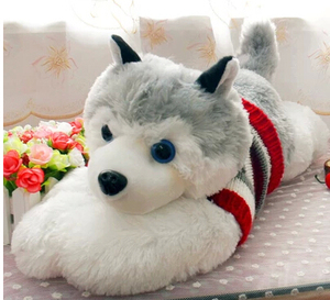 可爱哈士奇毛绒玩具公仔包邮 创意大狗抱枕情侣娃娃玩偶生日礼品