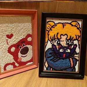 纸浆画手工diy画板城堡礼物儿童画大熊猫立体卡板子作画抖音简单